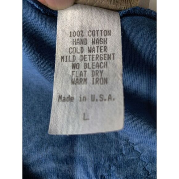 Nature Art Lynn Yang Embroidered 3/4 Sleeve Top Blue Womens Size Large - Picture 7 of 11